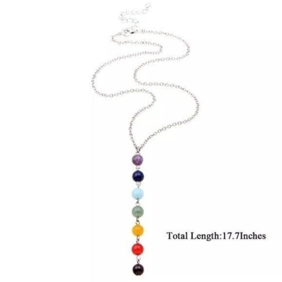 7 chakra necklace meditation yoga jewelry bohemian - Picture 2 of 4